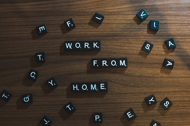 Work From home scrabble letters